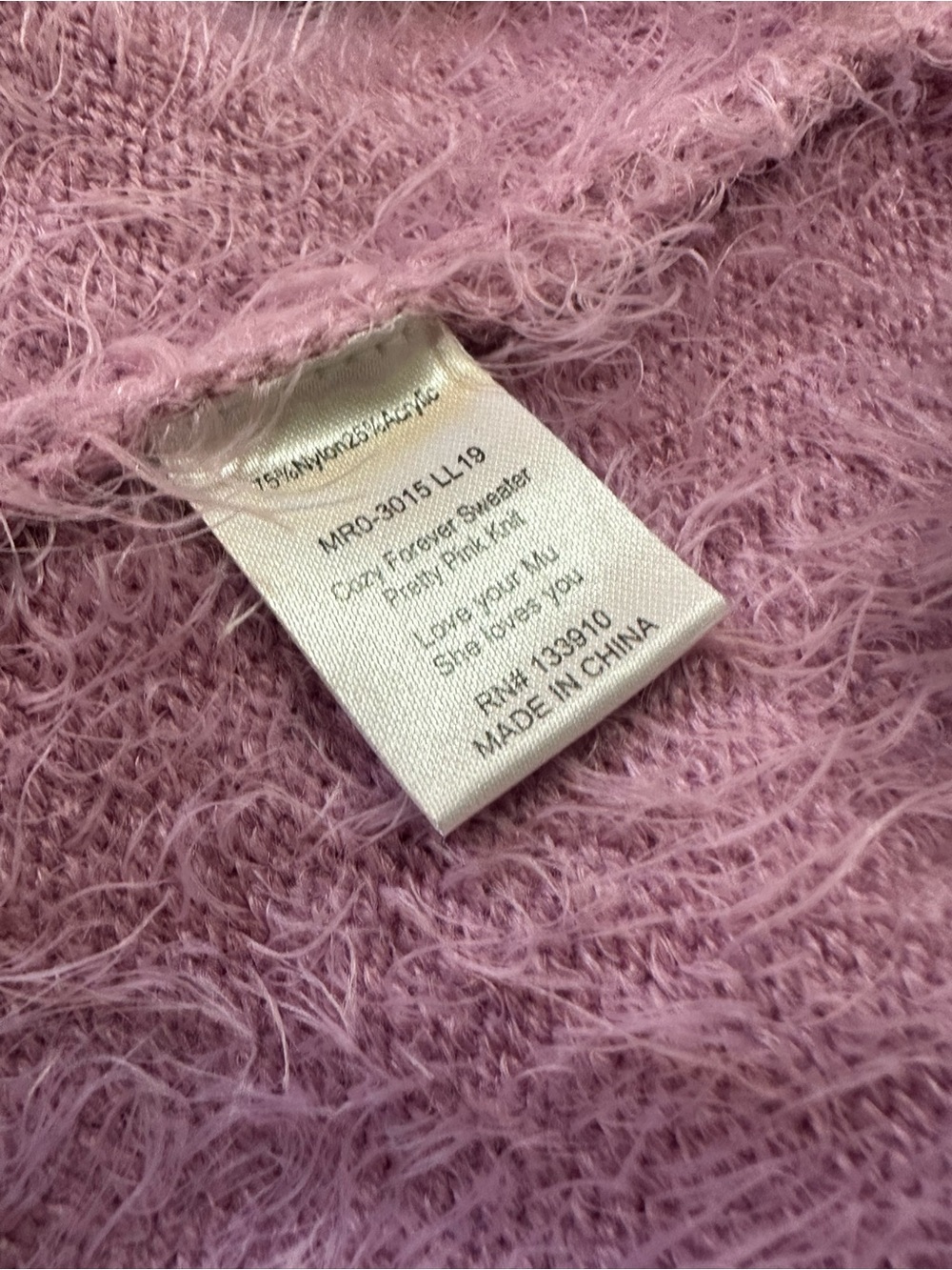 Show Me Your Mumu S Lilac Fuzzy V-Neck Sweater Oversized Coquette - Picture 3 of 8